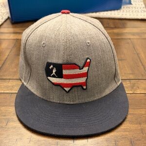 Gray and Blue Kids Hat with USA Patch